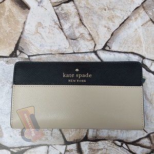 Staci Warm Colorblock Warm Beige Wallet Kate Spade